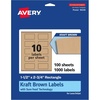 image:imageAvery Kraft Brown Rectangle Labels Sure Feed Technology 15 x 275 150 Kraft Brown Labels PrinttoTheEdge LaserInkjet Printable1 000 labels