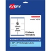 image:imageAvery Matte White Rectangle Labels Sure Feed Technology 313 x 4 150 Matte White Printable Labels150 Labels