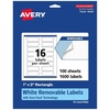 image:imageAvery Matte White Removable Rectangle Labels Sure Feed Technology PrinttoTheEdge 1 x 3 240 Removable Labels LaserInkjet Printable1 600 labels