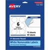image:imageAvery Matte White Removable Round Labels Sure Feed Technology PrinttoTheEdge 3 Diameter 90 Removable Labels LaserInkjet Printable90 labels