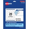 image:imageAvery Matte White Removable Round Labels with Sure Feed Technology 15 Diameter 300 Labels LaserInkjet Printable500 labels