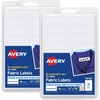 image:imageAvery NoIron Fabric Labels 12 x 134 Washer and DryerSafe White NonPrintable 54 Labels Per Pack 108 Total 2Pack of 4072012 x 134 Pack of 9