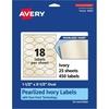 image:imageAvery Pearlized Ivory Oval Labels Sure Feed Technology 15 x 25 180 Pearlized Ivory Labels LaserInkjet Printable450 labels
