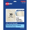 image:imageAvery Pearlized Ivory Rectangle Labels Sure Feed Technology PrinttoTheEdge 075 x 225 300 Pearlized Ivory Labels LaserInkjet Printable1 500 labels