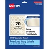 image:imageAvery Pearlized Ivory Round Labels Sure Feed Technology PrinttoTheEdge 15 Diameter 200 Pearlized Ivory Labels LaserInkjet Printable1 000 labels