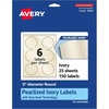 image:imageAvery Pearlized Ivory Round Labels Sure Feed Technology PrinttoTheEdge 3 Diameter 60 Pearlized Ivory Labels LaserInkjet Printable150 labels