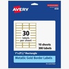 image:imageAvery Printable Address Labels 1 x 258 Matte White with Metallic Gold Borders Permanent Laser amp Inkjet Compatible 300 Blank Mailing Labels Great for Weddings Favors and More 06540