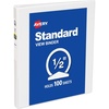 image:imageAvery Standard View 3 Ring Binder 05 Round Rings 100Sheet Capacity 07 Inch Wide Spine 1 White Binder Ideal for Lightweight Organization and Occasional Referencing 0575005