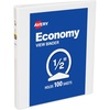 image:imageAvery Standard View 3 Ring Binder 05 Round Rings 100Sheet Capacity 07 Inch Wide Spine 1 White Binder Ideal for Lightweight Organization and Occasional Referencing 0575005 Inch Pack of 12