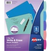 image:imageAvery Write amp Erase Dividers for 3 Ring Binders 5 Tabs per Set Multicolor Big Tabs Pastels Binder Dividers Great for Organizing Reports Projects and More 16270