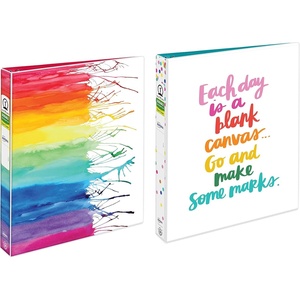 image:imageAvery  Amy Tangerine Designer Binders 1 Round Rings 175Sheet Capacity Watercolor amp Canvas 2 Binders 268531