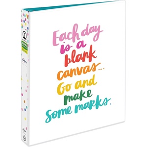 image:imageAvery  Amy Tangerine Designer Collection Binder 1 Round Rings 175Sheet Capacity Blank Canvas 28323Binder