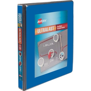 image:imageAvery 15 Ultralast 3 Ring Binder One Touch Slant Ring Holds 85 x 11 Paper 1 White Binder 79714Blue