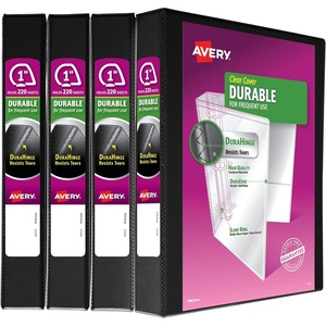 image:imageAvery Durable View 3 Ring Binder 3 Inch Slant Rings 4 Black Binders 170501