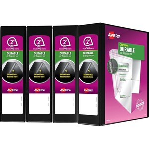 image:imageAvery Durable View 3 Ring Binder 3 Inch Slant Rings 4 Black Binders 170502
