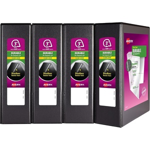 image:imageAvery Durable View 3 Ring Binder 3 Inch Slant Rings 4 Black Binders 170503