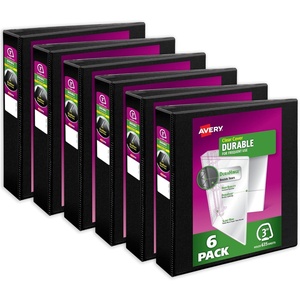 image:imageAvery Durable View Binders 3 Inch One Touch Slant Rings Black Holds 812 x 11 Paper 635 Sheet Capacity 35 Wide Spine Great for Organizing Reports amp Projects 6Pack of 170413
