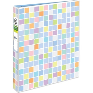 image:imageAvery Fashion Durable View 3 Ring Binder 1 Round Rings 175Sheet Capacity 14 Inch Wide Spine Customizable Clear Cover and Spine Purrrfectly Purple Design 26738Pixel Puzzle