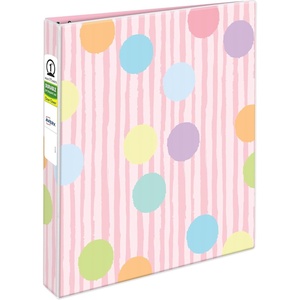 image:imageAvery Fashion Durable View 3 Ring Binder 1 Round Rings 175Sheet Capacity 14 Inch Wide Spine Customizable Clear Cover and Spine Purrrfectly Purple Design 26738Sweet Sherbet