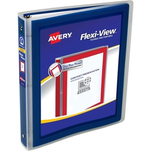 image:imageAvery FlexiView 3 Ring Binder 1 Inch Round Rings 1 Navy Blue Binder 176851 Pack of 12