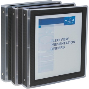 image:imageAvery FlexiView 3 Ring Binder 1 Inch Round Rings 3 Black Binders 17686