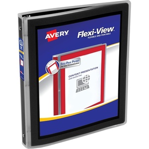 image:imageAvery FlexiView 3 Ring Binder 12 Inch Round Rings 1 Black Binder 157670