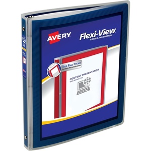 image:imageAvery FlexiView 3 Ring Binder 12 Inch Round Rings 1 Navy Blue Binder 1576605
