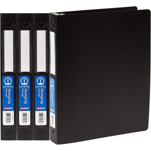 image:imageAvery Hanging Storage Flexible 3 Ring Binders 1 Round Rings 175Sheet Capacity Black 4 Pack 177084 Pack