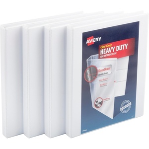 image:imageAvery Heavy Duty View 3 Ring Binder 05 One Touch Slant Ring Holds 85 x 11 Paper 4 White Binders 79709