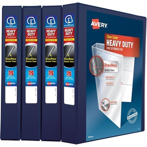 image:imageAvery Heavy Duty View 3 Ring Binder 1 One Touch Slant Ring Holds 85 x 11 Paper 4 Navy Blue Binders 79869