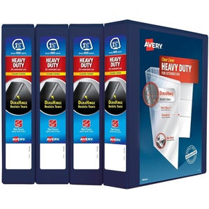 image:imageAvery Heavy Duty View 3 Ring Binder 15 One Touch Slant Ring Holds 85 x 11 Paper 4 Navy Blue Binders 79871Blue