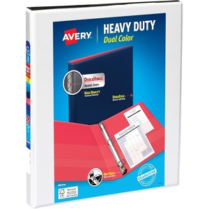 image:imageAvery HeavyDuty Dual Color 3 Ring Binder 12 Inch Slant Rings WhiteBlack View Binder 1788005