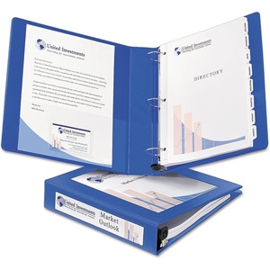 image:imageAvery HeavyDuty Framed View 3Ring Binder 15 EZD Rings 1 Navy Blue Binder 68059Pacific Blue