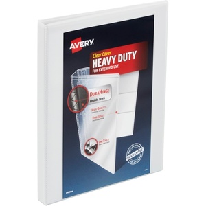 image:imageAvery HeavyDuty View 3 Ring Binder 1 Inch One Touch Slant Rings 250Sheet Capacity DuraHinge 14 Inch Wide Spine Customizable Clear Cover and Spine White Binder 12Pack of 7979905