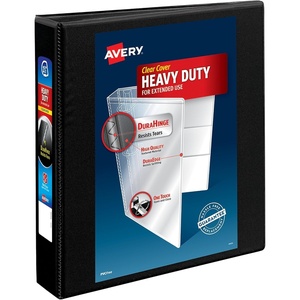 image:imageAvery HeavyDuty View 3 Ring Binder 1 One Touch Slant Rings Holds 85 x 11 Paper 1 Black Binder 0530015