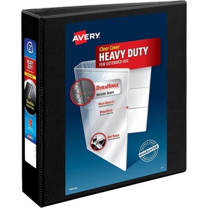 image:imageAvery HeavyDuty View 3 Ring Binder 1 One Touch Slant Rings Holds 85 x 11 Paper 1 Black Binder 053002