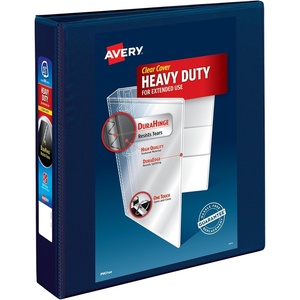 image:imageAvery HeavyDuty View 3 Ring Binder 15 One Touch EZD Rings 1 Navy Blue Binder 79805