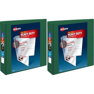 image:imageAvery HeavyDuty View 3 Ring Binder 2 Inch One Touch EZD Rings 540Sheet Capacity 28 Inch Wide Spine Customizable Clear Cover and Spine 1 Green Binder 796832 Pack of 2