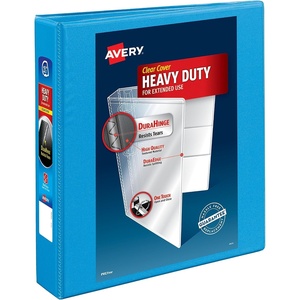 image:imageAvery HeavyDuty View 3 Ring Binder 2 One Touch Slant Rings 28 Inch Wide Spine Customizable Clear Cover Ideal for School Office and Home Organization 1 Light Blue Binder 0550115
