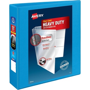 image:imageAvery HeavyDuty View 3 Ring Binder 2 One Touch Slant Rings 28 Inch Wide Spine Customizable Clear Cover Ideal for School Office and Home Organization 1 Light Blue Binder 055012