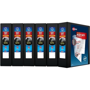 image:imageAvery HeavyDuty View 3 Ring Binder 2 One Touch Slant Rings Black Binders Sturdy 6Pack of 796922