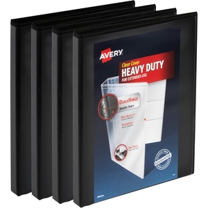 image:imageAvery HeavyDuty View 3 Ring Binder 2 One Touch Slant Rings Holds 85 x 11 Paper 4 Black Binders 7987205