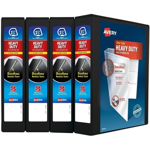 image:imageAvery HeavyDuty View 3 Ring Binder 2 One Touch Slant Rings Holds 85 x 11 Paper 4 Black Binders 7987215