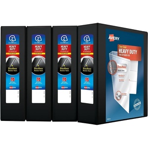 image:imageAvery HeavyDuty View 3 Ring Binder 2 One Touch Slant Rings Holds 85 x 11 Paper 4 Black Binders 798722