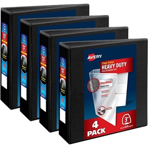 image:imageAvery HeavyDuty View 3 Ring Binder 3 Inch One Touch EZD Rings 670Sheet Capacity 35 Inch Wide Spine 4Pack of 79693