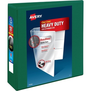 image:imageAvery HeavyDuty View 3 Ring Binder 3 Inch One Touch EZD Rings 670Sheet Capacity 35 Inch Wide Spine Customizable Clear Cover and Spine 1 Green Binder 79109