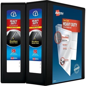 image:imageAvery HeavyDuty View 3 Ring Binder 3 One Touch Slant Rings Holds 85 x 11 Paper 2 Black Binders 798733