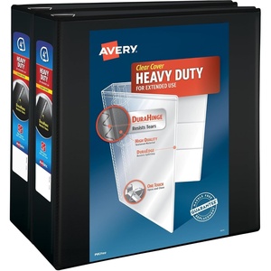 image:imageAvery HeavyDuty View 3 Ring Binder 3 One Touch Slant Rings Holds 85 x 11 Paper 2 Black Binders 798734