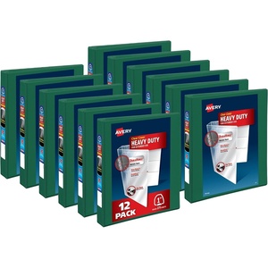 image:imageAvery HeavyDuty View 3 Ring Binders 15 Inch One Touch EZD Rings 400Sheet Capacity 21 Inch Wide Spine Customizable Clear Cover and Spine Green Binders 12Pack of 79108Green