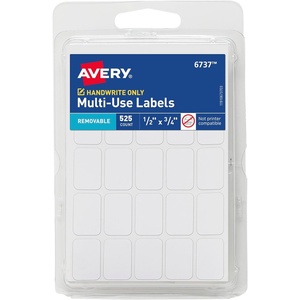 image:imageAvery MultiUse Removable Labels 12 x 34 White NonPrintable 525 Blank Labels Total 6737Labels